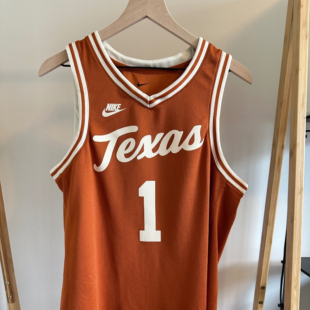 Nike Men's Texas Longhorns #1 Cream Dri-FIT Replica Basketball Jersey (Medium)